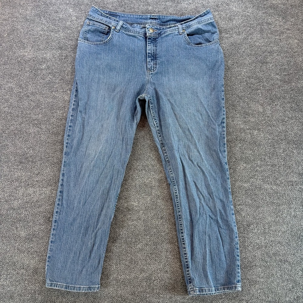 VTG Riders by Lee Womens Relaxed Fit Jeans Blue Medium Wash Petite 20W P Utility